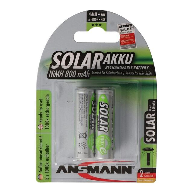 Ansmann Solar Mignon / AA Green 2 pack idéal pour les lampes