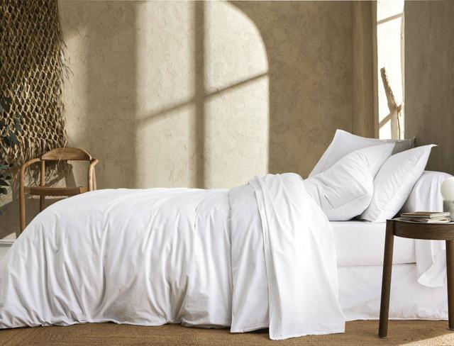 Housse de couette percale lavée Bohème BLANC DES VOSGES