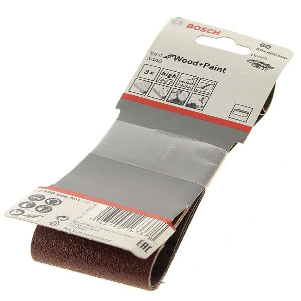 Bandes abrasives 60x400 g60 par 3 pour Ponceuse Bosch