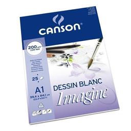 Bloc de 25 Feuilles à dessin Imagine format A1 200 g Blanc