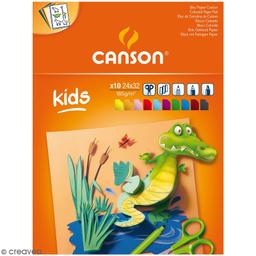 Bloc papier création Canson kids - Couleur - 24 x 32 - 10 feuill