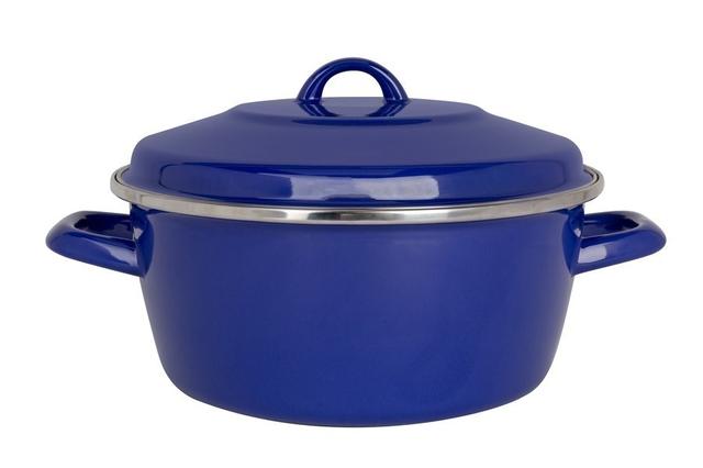 Cocotte Retro 4,4L Bleu-Acier émaillé-Tous feux dont induction