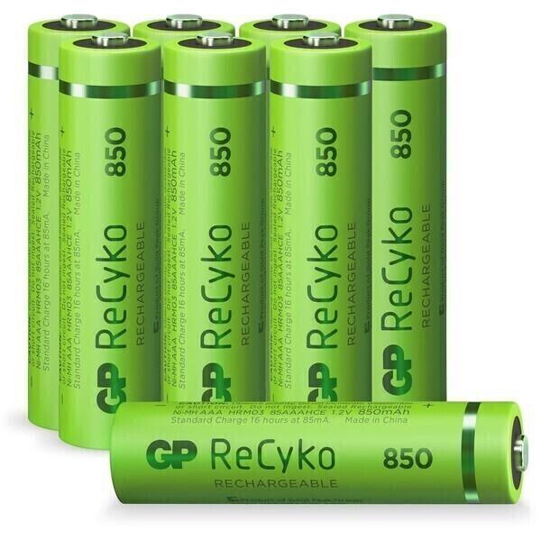 Micro pile AAA GP NiMH 850 mAh ReCyko 1.2V 8 pièces