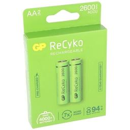 Pile AA GP NiMH 2600 mAh ReCyko 1.2V 2 pièces