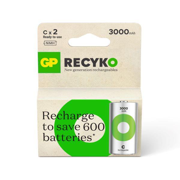 Pack de 2 piles rechargeables Recyko+ C/LR14 - 3000mAh