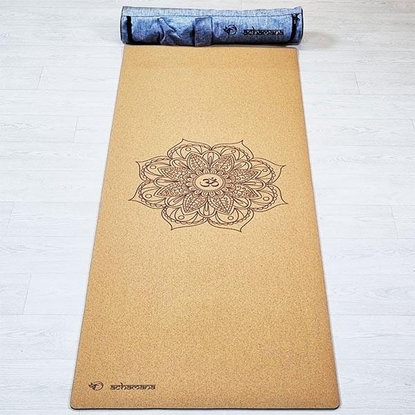 Tapis yoga latex & liège Mandala + Sac