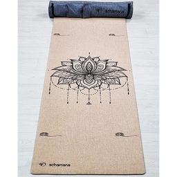 Tapis yoga chanvre Fleur de lotus + sac