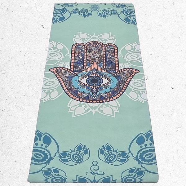 Tapis yoga de voyage pliable main Hamsa