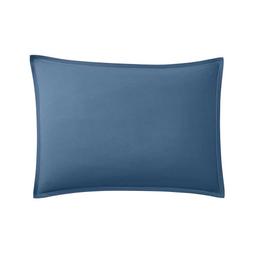 Taie d'oreiller unie en coton bleu 50x70