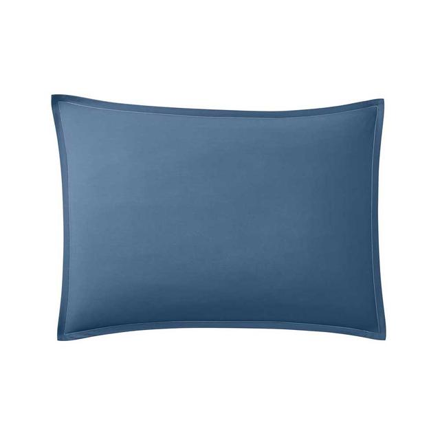 Taie d'oreiller unie en coton bleu 50x70