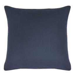 Taie d'oreiller unie en coton bleu nuit 63x63