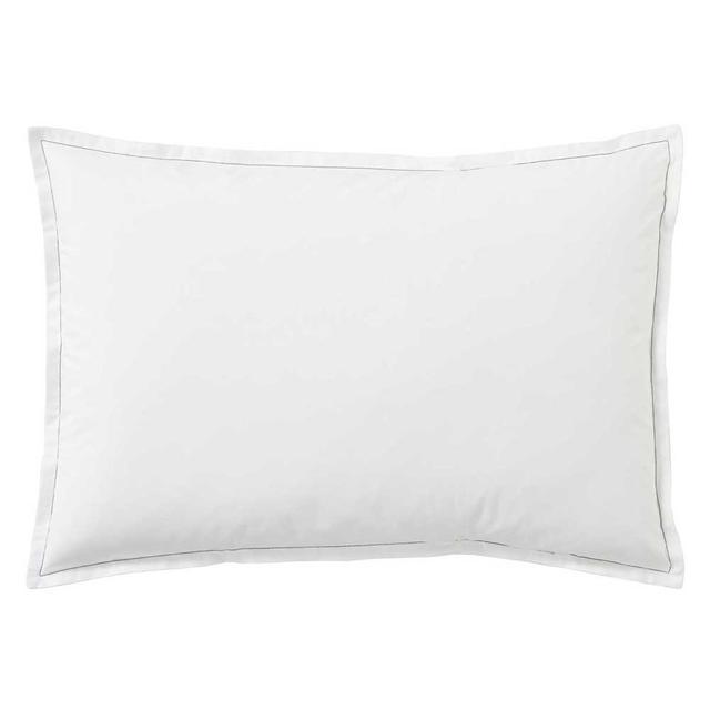 Taie d'oreiller unie en coton blanc 50x70