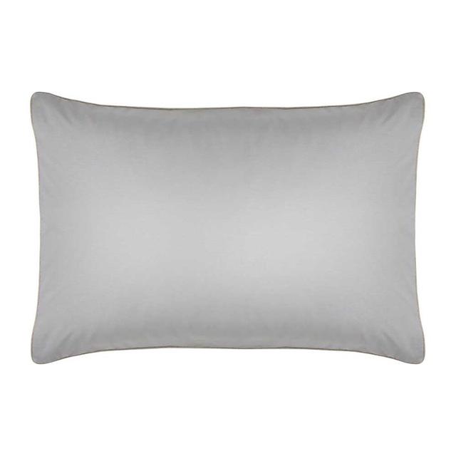 Taie d'oreiller unie en coton gris falaise 50x75