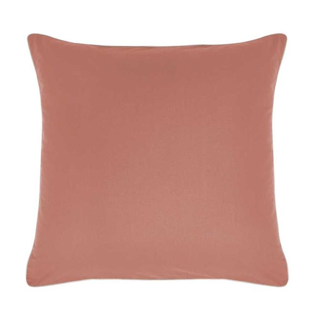 Taie d'oreiller unie en coton terracotta 63x63