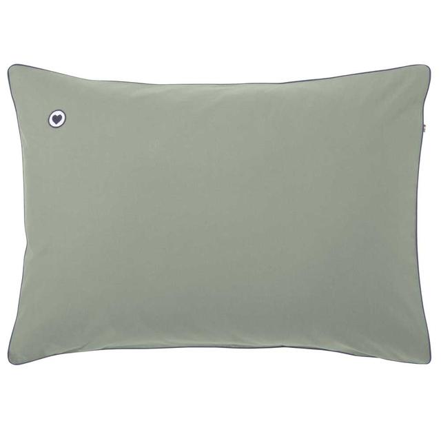 Taie d'oreiller unie en coton bio vert sauge 50x75