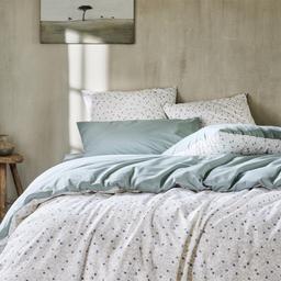 Housse de couette en percale de coton bleu clair 140x200