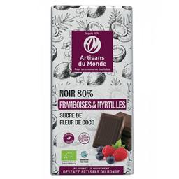 Chocolat Noir Framboise & Myrtille  bio 100g