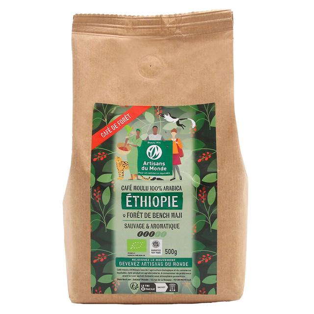 Café de forêt moulu Ethiopie 100% Arabica équitable 500g