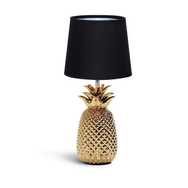 Lampe de table décorative en céramique E14 ananas doré