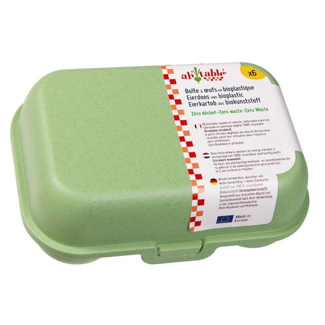 Boîte 6 oeufs bioplastique vert