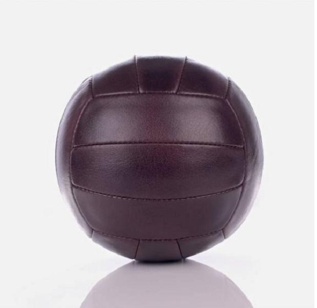 Ballon de Volley-Ball en Cuir Vintage - Chocolat