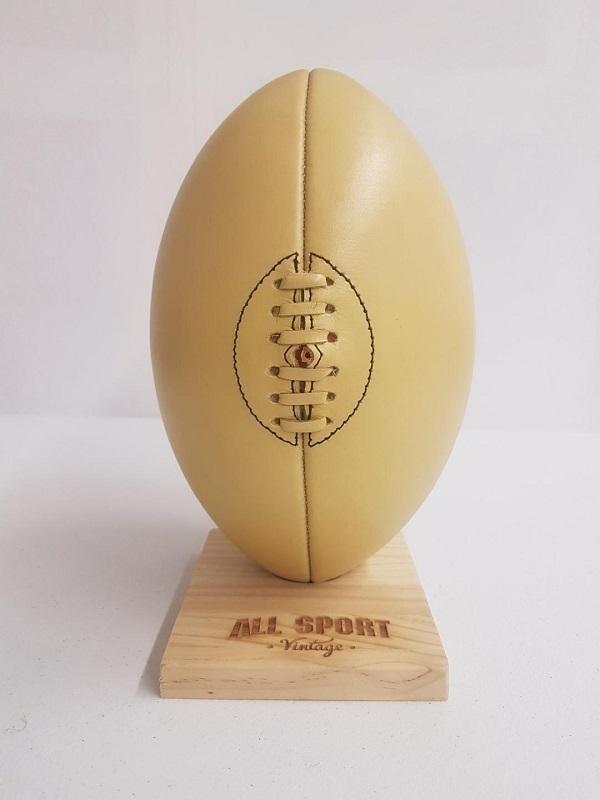 Ballon de Rugby en Cuir Vintage - Beige