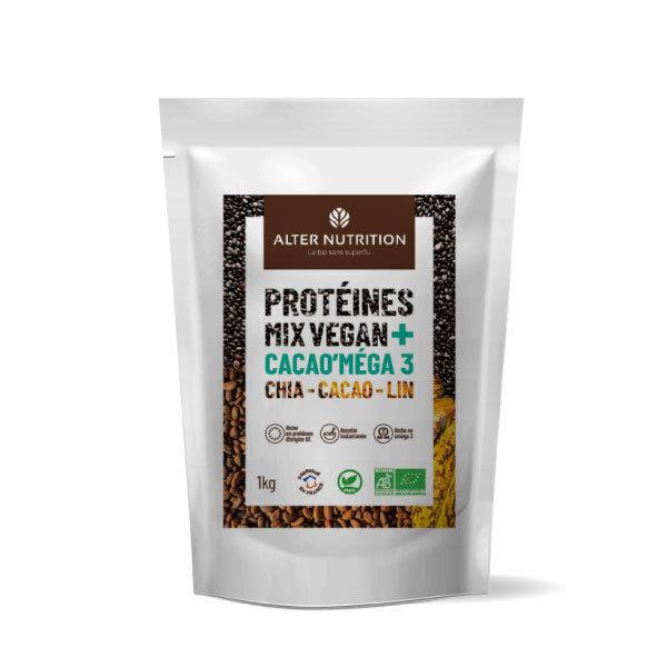 Protéine + Bio Cacao mega 3 Chia Cacao Lin format 1kg