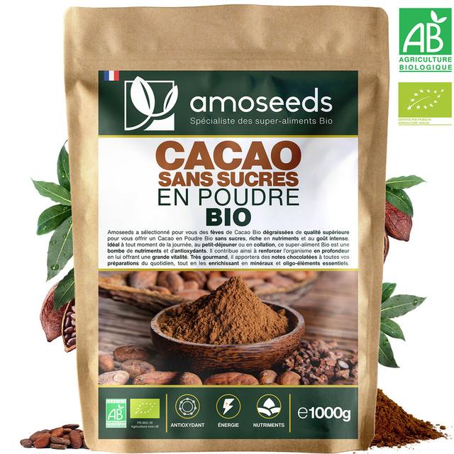 Cacao Sans Sucres en Poudre Bio 1KG | République Dominicaine