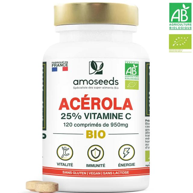 Acérola Bio | 25% Vitamine C | 120 comprimés à croquer