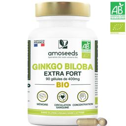 Ginkgo Biloba Bio, Extra Fort | 90 gélules de 400mg