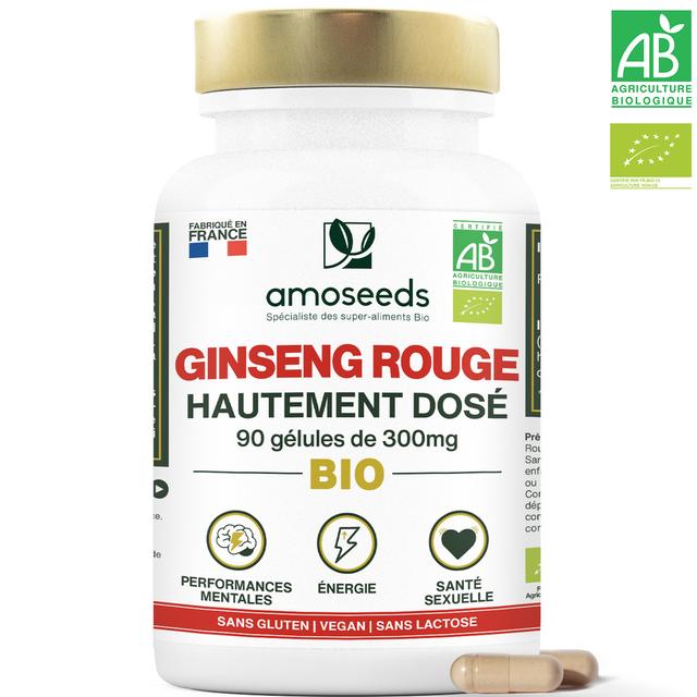 Ginseng Rouge Bio, Hautement Dosé | 90 gélules de 300mg