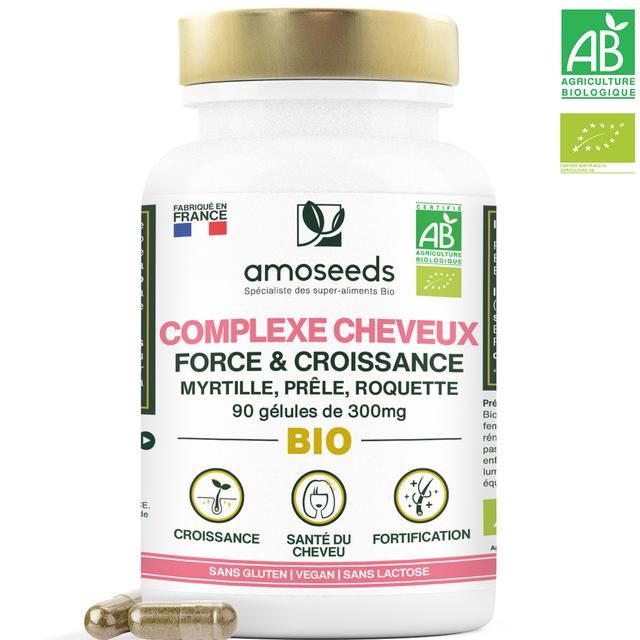 Complexe Cheveux Bio, Force & Croissance | 90 gélules de 300mg