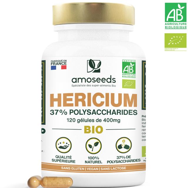 Hericium Bio | 37% Polysaccharides | 120 gélules de 400mg