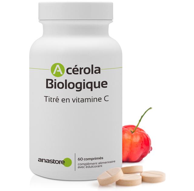 Acérola Bio * 170 mg / 60 comprimés * Titrée à 17% en vitamine C