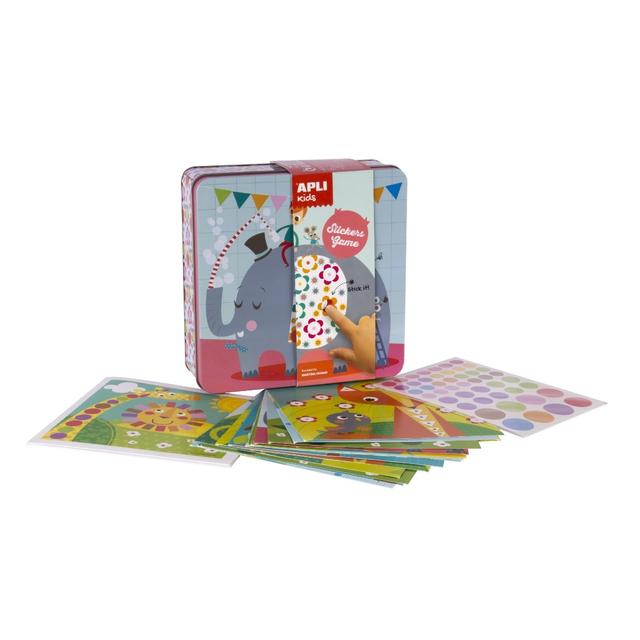 Jeu de gommettes Boite metal Elephant