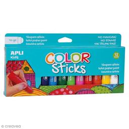 Gouache solide Color Sticks - Assortiment 12 couleurs