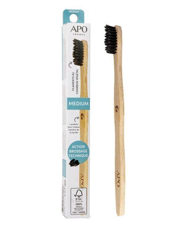 Brosse à dents medium adulte- bambou