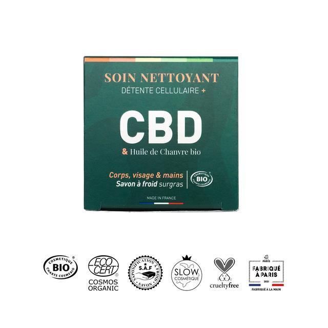 Soin Nettoyant Détente cellulaire + CBD | Savon à froid BIO