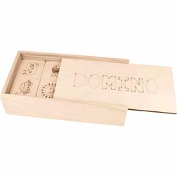 Jeu de dominos en bois - 24 pièces - 22 x 12 x 5,3 cm