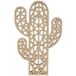 Silhouette en bois MDF origami - Cactus 15 cm