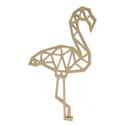 Silhouette en bois MDF origami - Flamant 25 cm