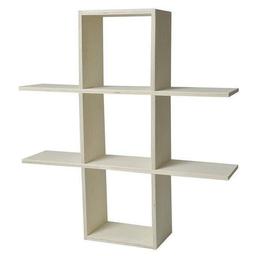 Etagère murale en bois à customiser - 2 niveaux - 53 x 53 x 12