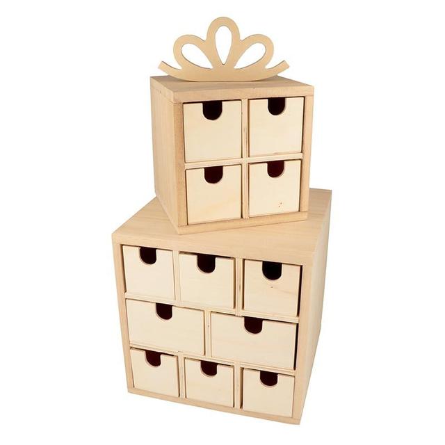 2 boites de rangement en bois - cadeaux de Noël