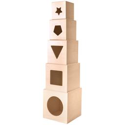 Cubes gigognes en bois - 12 à 6,5 cm - 5 pcs