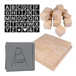 Cubes en bois Alphabet à faire soi-même - 6 cm