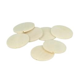 10 perles en bois rondes plates 40 mm