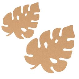 2 feuilles de monster en bois 15/25 cm