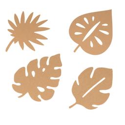 4 feuilles tropicales en bois 15cm