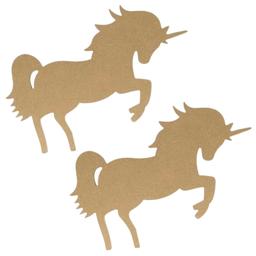 2 silhouettes en bois mdf licorne 25,5 cm