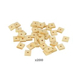 200 perles en bois carrées 10 x 3 mm